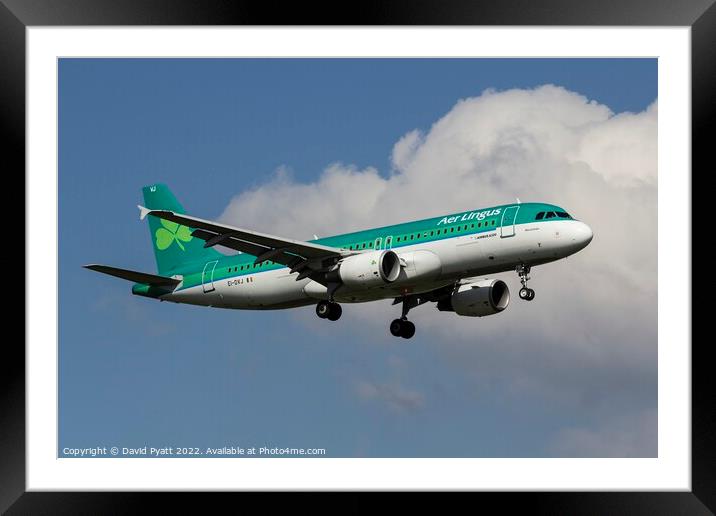Aer Lingus Airbus A320      Framed Mounted Print by David Pyatt