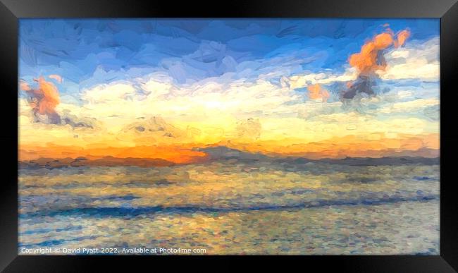 Caribbean Sunset Sea Art Framed Print by David Pyatt