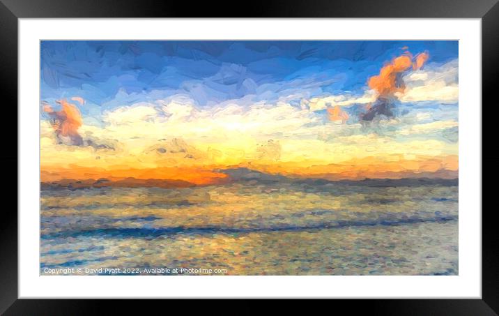 Caribbean Sunset Sea Art Framed Mounted Print by David Pyatt