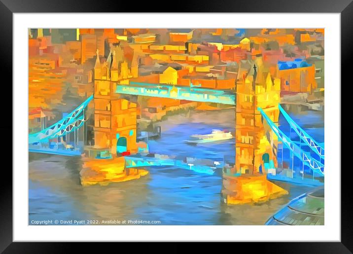 Tower Bridge Pop Art Framed Mounted Print by David Pyatt