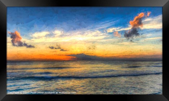 Barbados Sunset Art Framed Print by David Pyatt