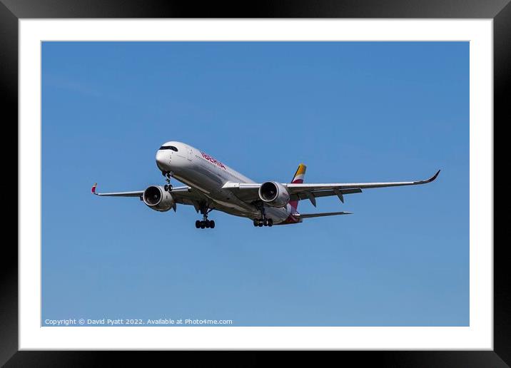 Iberia Airbus A350 Framed Mounted Print by David Pyatt