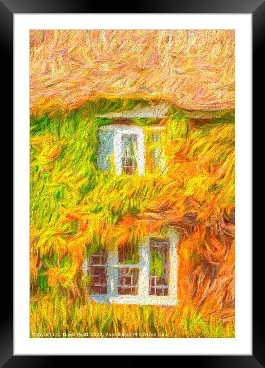 Thatched Cottage Abstract Art Framed Mounted Print by David Pyatt