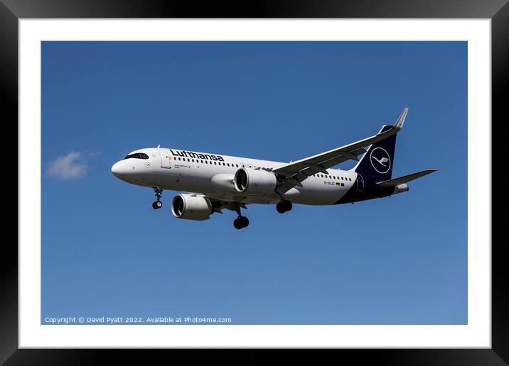 Lufthansa A320-271 Framed Mounted Print by David Pyatt