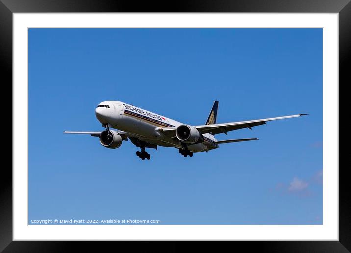 Singapore Airlines Boeing 777  Framed Mounted Print by David Pyatt