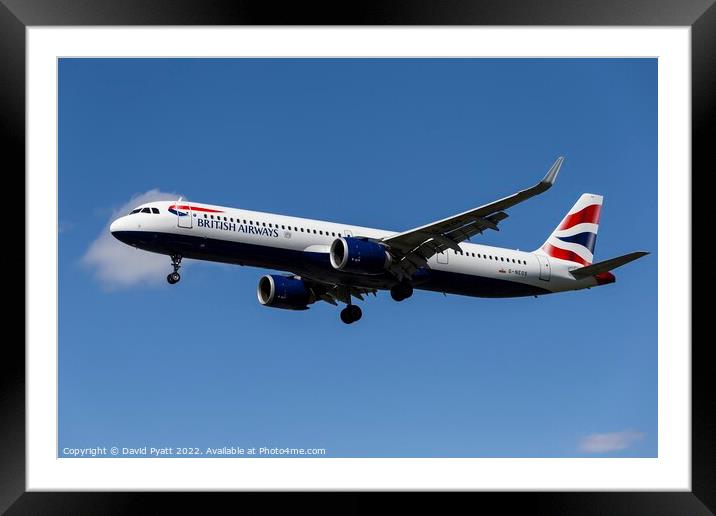 British Airways A321 Framed Mounted Print by David Pyatt