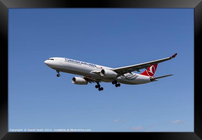 Turkish Airlines Airbus A330 Framed Print by David Pyatt