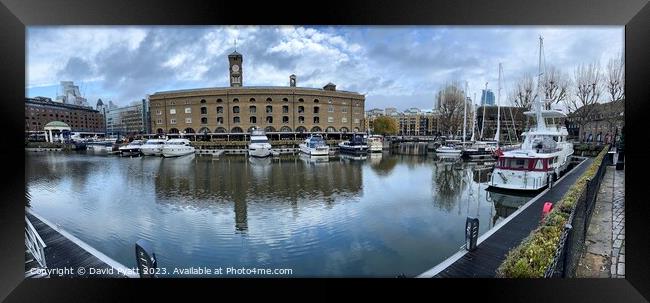 St Katherine Dock Panorama Framed Print by David Pyatt