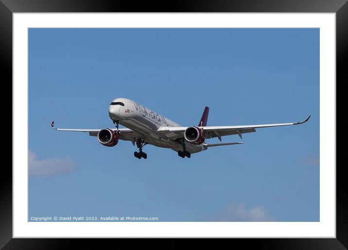 Virgin Atlantic Airbus A350-1041 Framed Mounted Print by David Pyatt