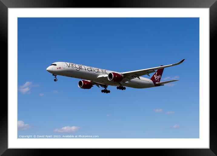 Virgin Atlantic Airbus A350-1041          Framed Mounted Print by David Pyatt