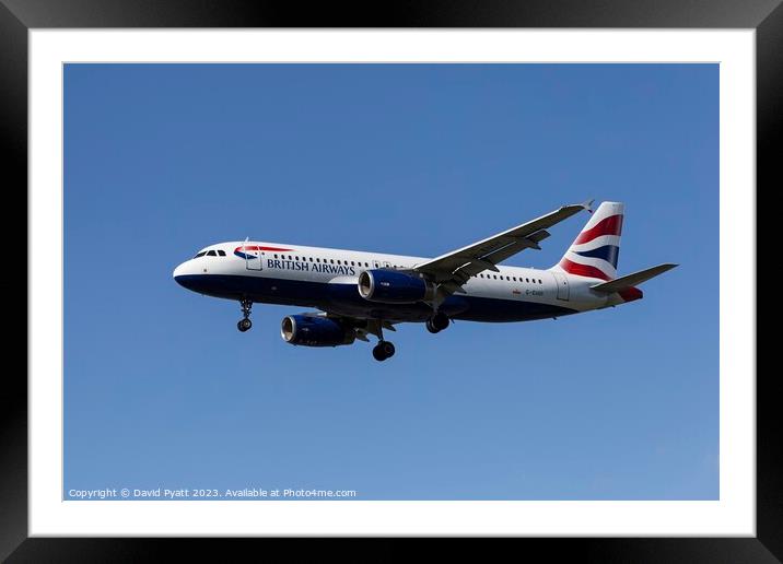  British Airways Airbus A320 Framed Mounted Print by David Pyatt