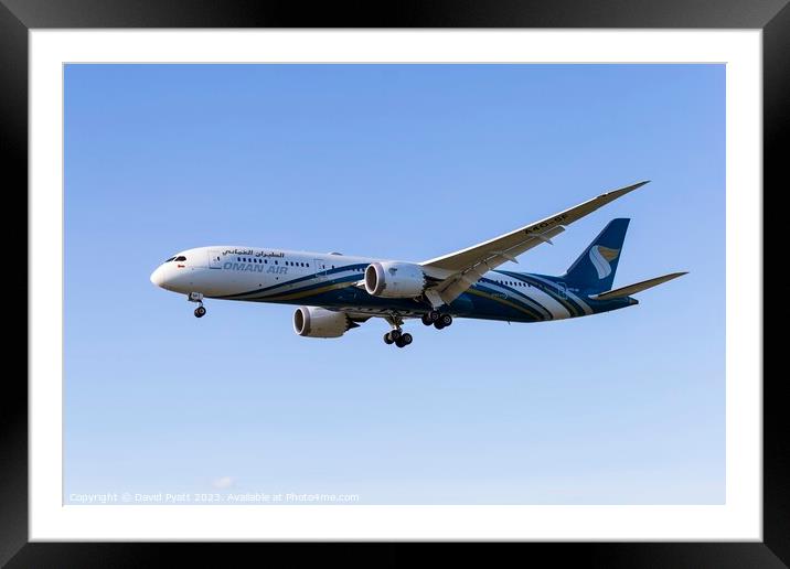 Oman Air Boeing 787-9   Framed Mounted Print by David Pyatt