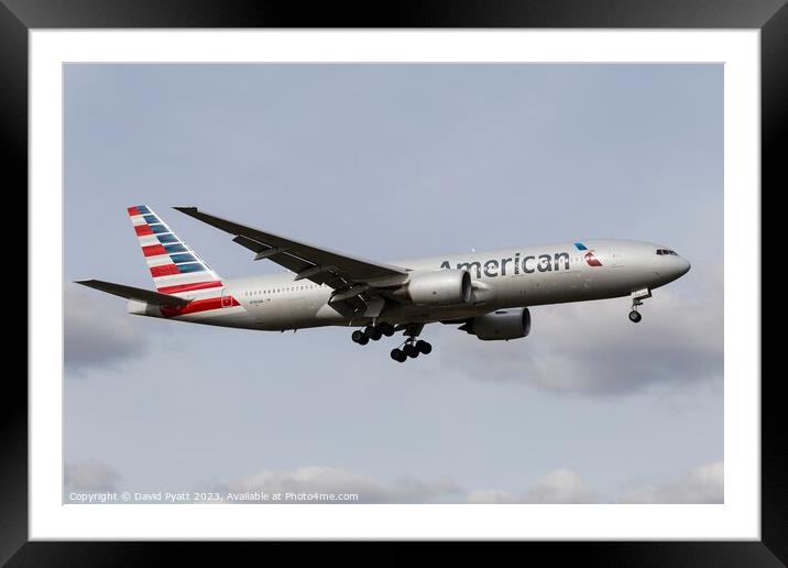 American Airlines Boeing 777-223         Framed Mounted Print by David Pyatt