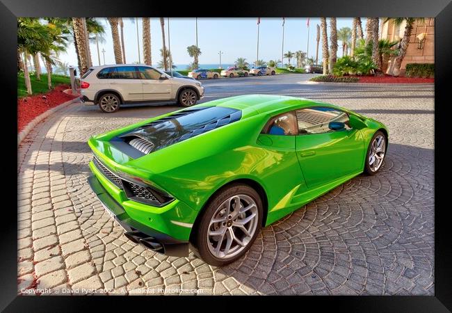 Lamborghini Supercar Dubai Framed Print by David Pyatt
