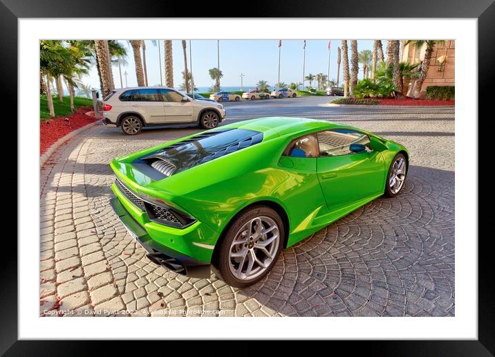 Lamborghini Supercar Dubai Framed Mounted Print by David Pyatt