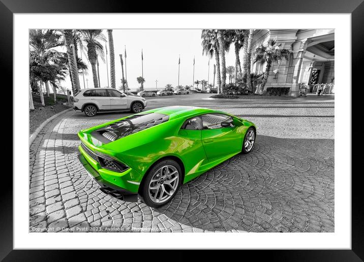 Lamborghini Huracan Dubai Framed Mounted Print by David Pyatt