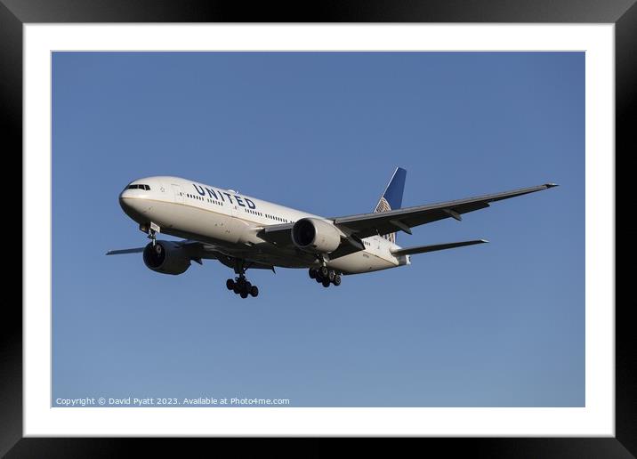 United Airlines Boeing 777   Framed Mounted Print by David Pyatt