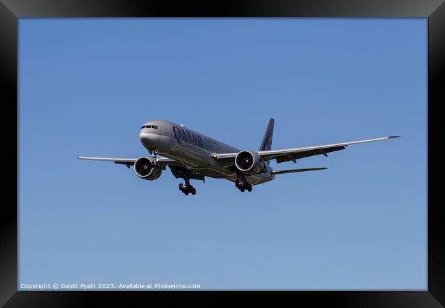 Qatar Airways Boeing  777-3DZ         Framed Print by David Pyatt