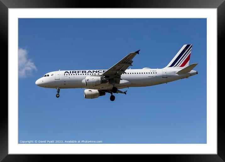 Air France Airbus A320  Framed Mounted Print by David Pyatt