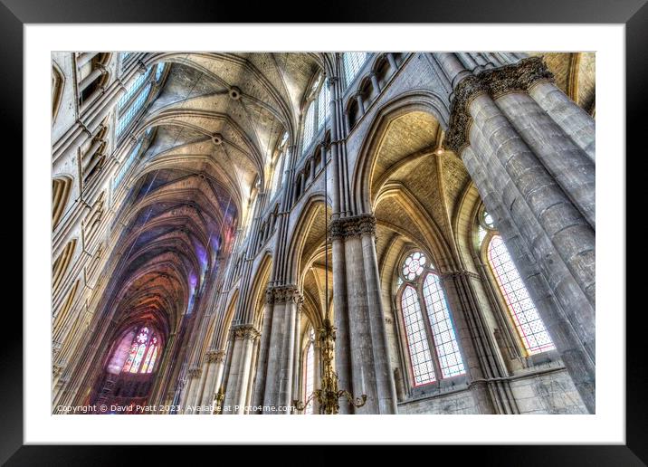 Notre Dame Cathedral Reims Interior Framed Mounted Print by David Pyatt