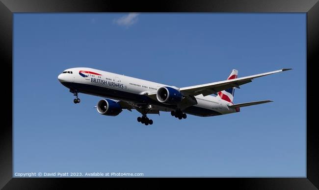 British Airways Boeing 777 Panorama Framed Print by David Pyatt