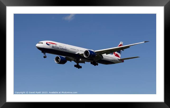British Airways Boeing 777 Panorama Framed Mounted Print by David Pyatt