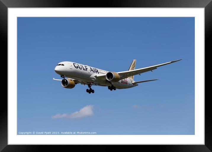 Gulf Air Boeing 787                       Framed Mounted Print by David Pyatt