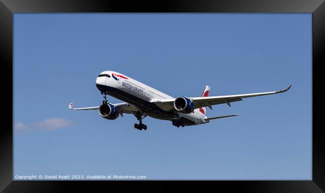 British Airways Airbus A350 Panorama Framed Print by David Pyatt