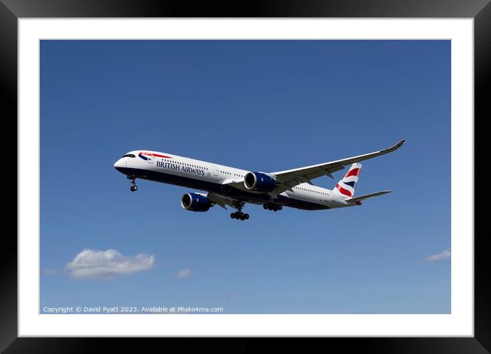 British Airways Airbus A350-1041         Framed Mounted Print by David Pyatt