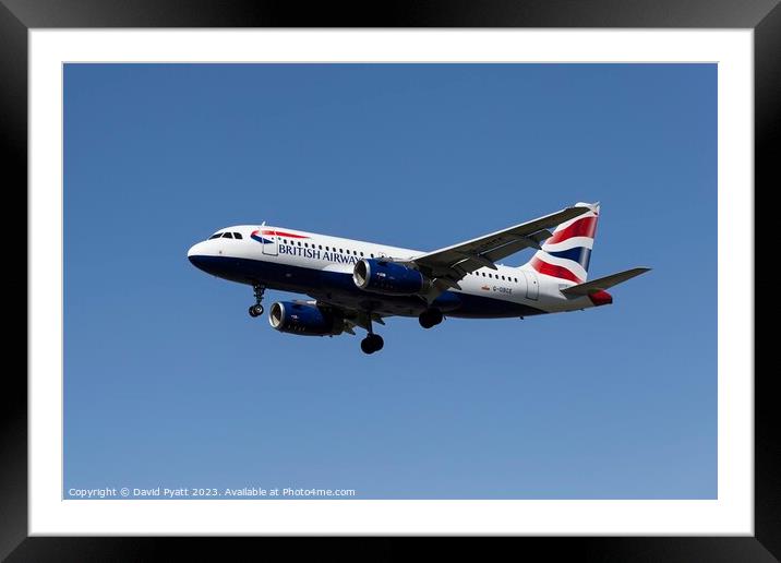 British Airways Airbus A319-131  Framed Mounted Print by David Pyatt
