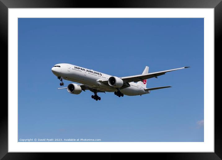 Japan Airlines Boeing 777-346              Framed Mounted Print by David Pyatt