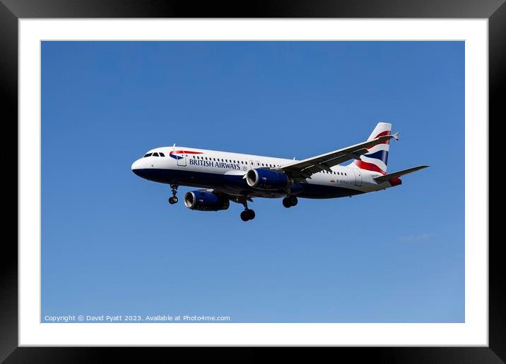  British Airways Airbus A320 Framed Mounted Print by David Pyatt