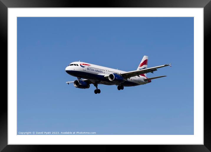  British Airways Airbus A320 Framed Mounted Print by David Pyatt