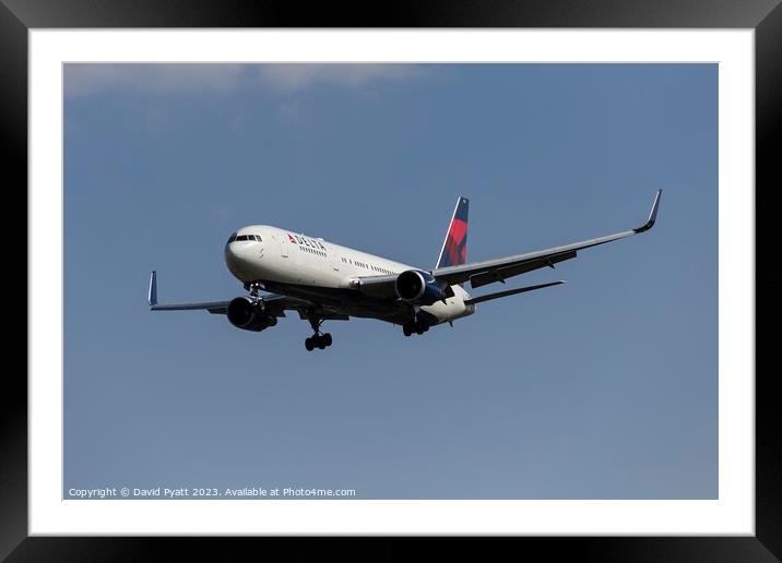Delta Airlines Boeing 767 Framed Mounted Print by David Pyatt