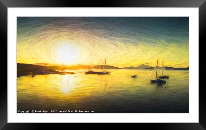 Aegean Sea Sunrise Art Panorama Framed Mounted Print by David Pyatt