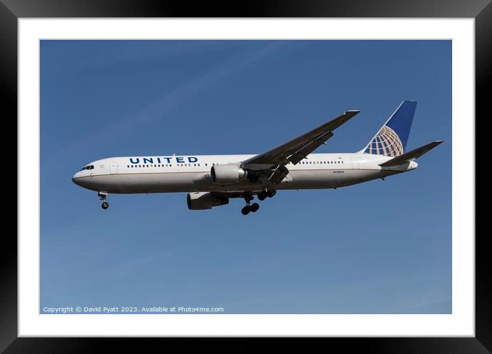   United Airlines Boeing 767 Framed Mounted Print by David Pyatt