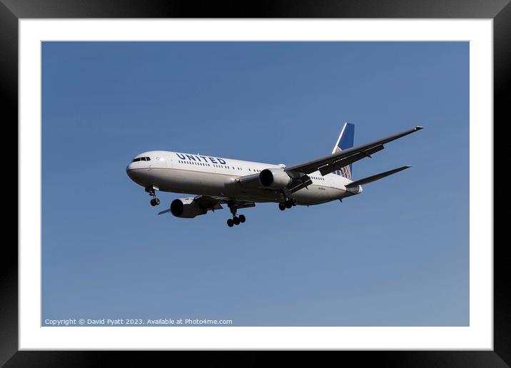 United Airlines Boeing 767-332 Framed Mounted Print by David Pyatt