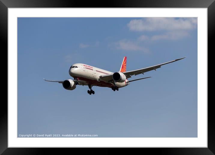 Air India Boeing 787                 Framed Mounted Print by David Pyatt