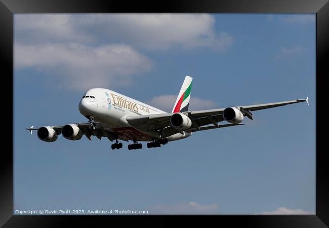 Emirates Airbus A380-861   Framed Print by David Pyatt