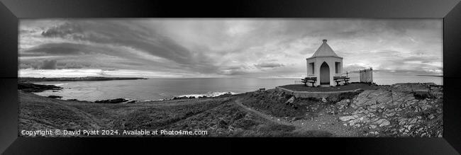 Towan Headland Newquay Panorama Framed Print by David Pyatt