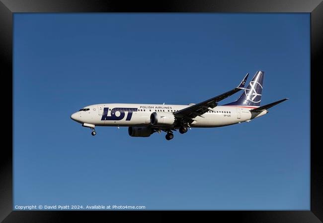 Lot Polish Airlines Boeing 737 Max       Framed Print by David Pyatt