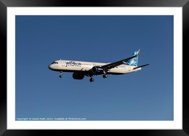 JetBlue Airways Airbus A321-271NX  Framed Mounted Print by David Pyatt