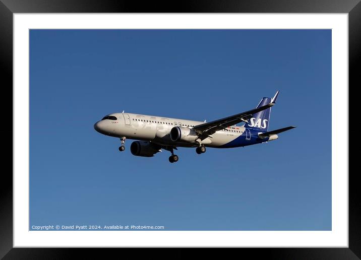 SAS Connect Airbus A320-251N Framed Mounted Print by David Pyatt