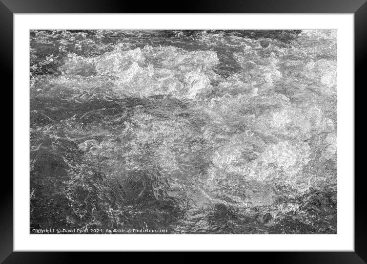 Jacuzzi Water Monochrome Abstract Framed Mounted Print by David Pyatt