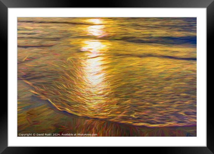 Sunset Beach Abstract Art Framed Mounted Print by David Pyatt