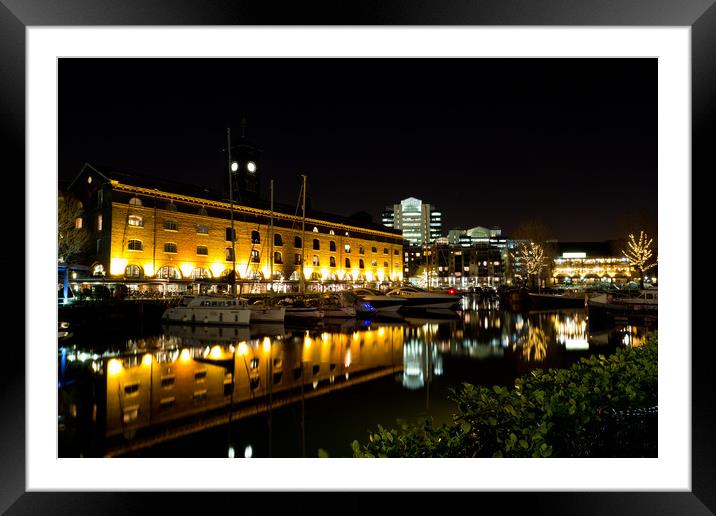 St Katherines Dock London Framed Mounted Print by David Pyatt