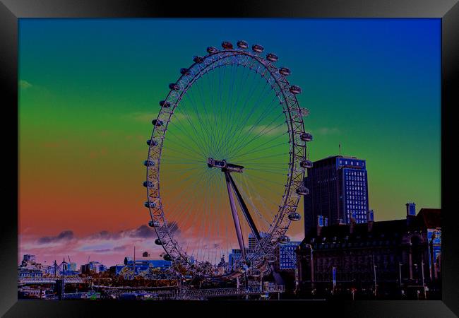 The London Eye Digital art Framed Print by David Pyatt