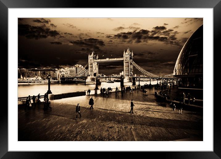Southbank London Digital Art Framed Mounted Print by David Pyatt