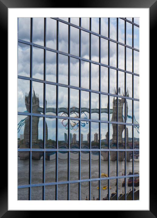 Tower Bridge reflection Framed Mounted Print by David Pyatt