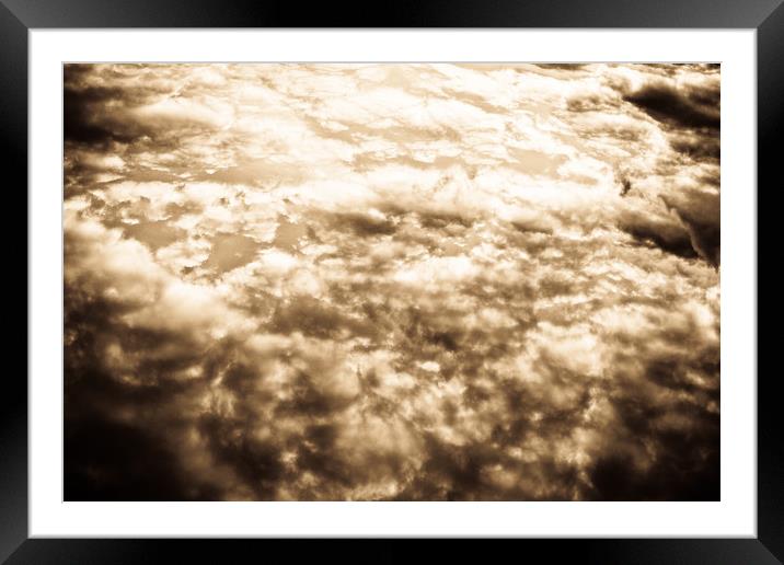 Sepia Clouds Framed Mounted Print by David Pyatt